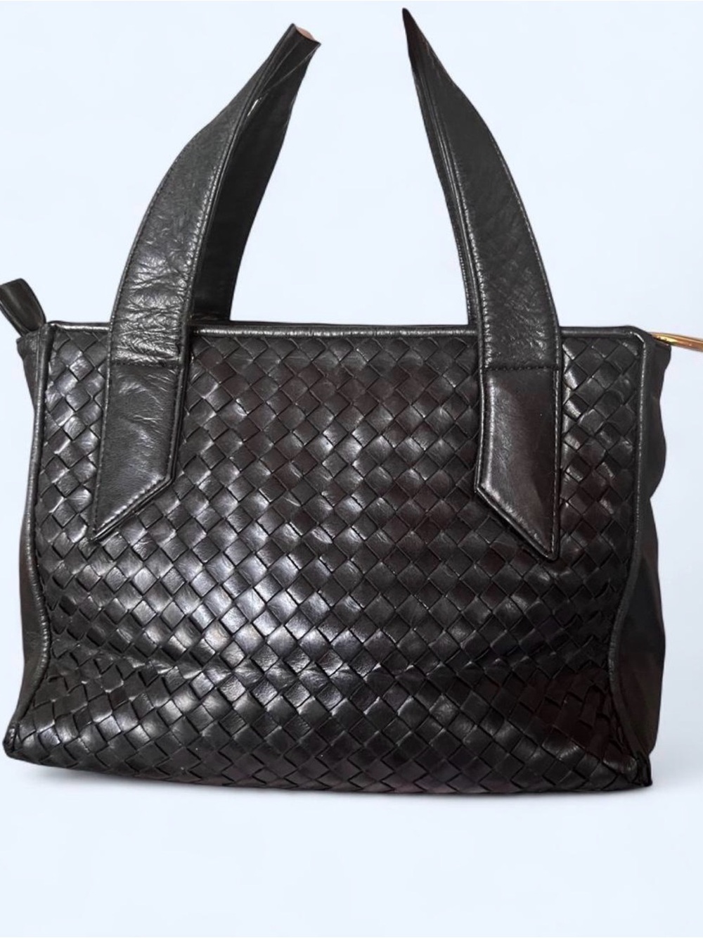 Nordstrom Black Woven Leather Tote - Picture 1 of 7